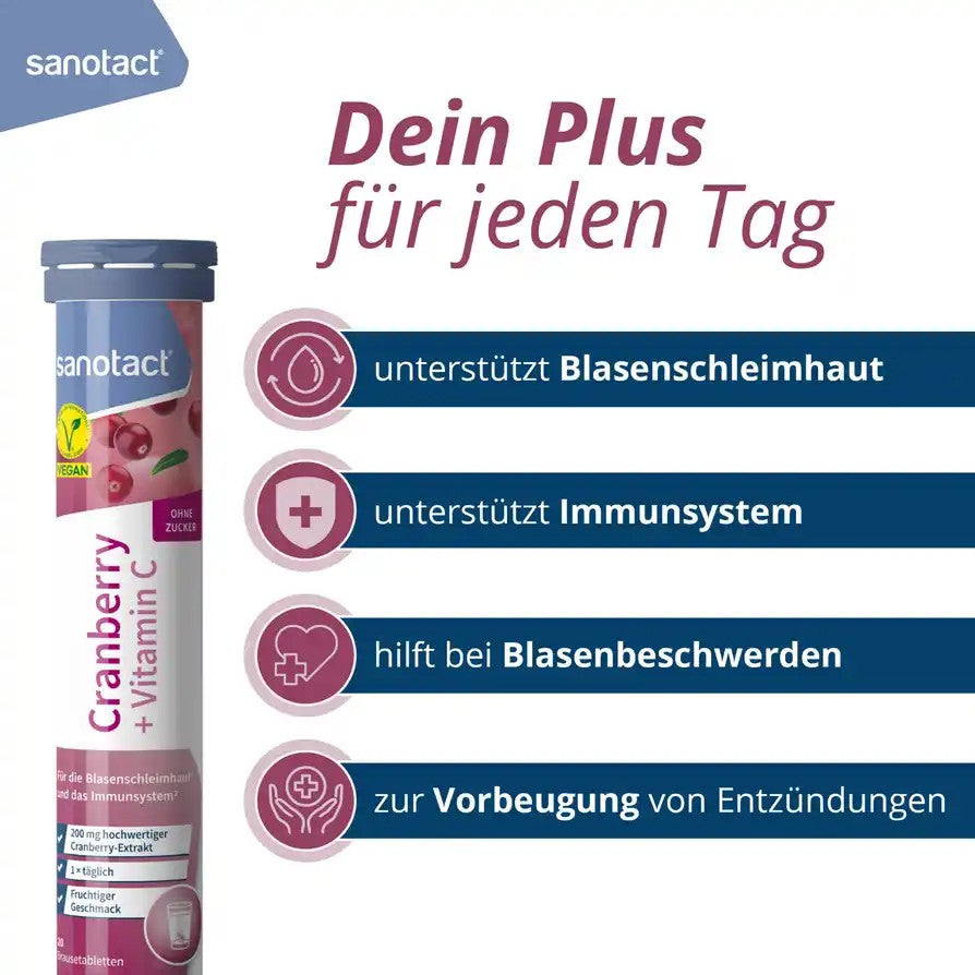 đ Cranberry + Vitamine C â Tablettes effervescentes