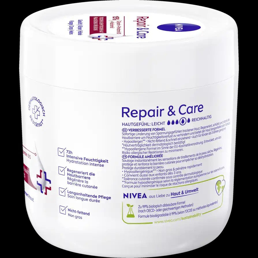 🧴 NIVEA Repair & Care — Crème réparatrice & nourrissante
