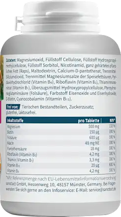 💊 Sanotact Magnésium 500 + Vitamines B — 180 comprimés