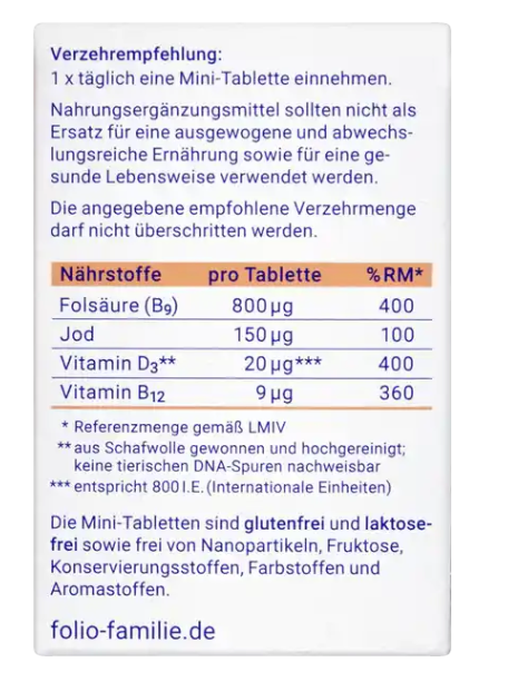 🌸 Folio Basic 1 – Complément alimentaire grossesse (90 mini-comprimés) Le choix idéal dès le désir de grossesse jusqu'à la fin du 1er trimestre.