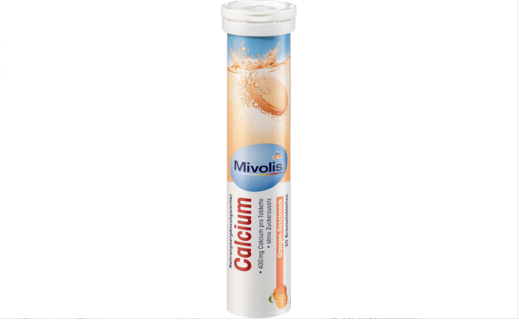 Mivolis Calcium – Comprimés Effervescents (20 pièces) Complément alimentaire – Goût Orange