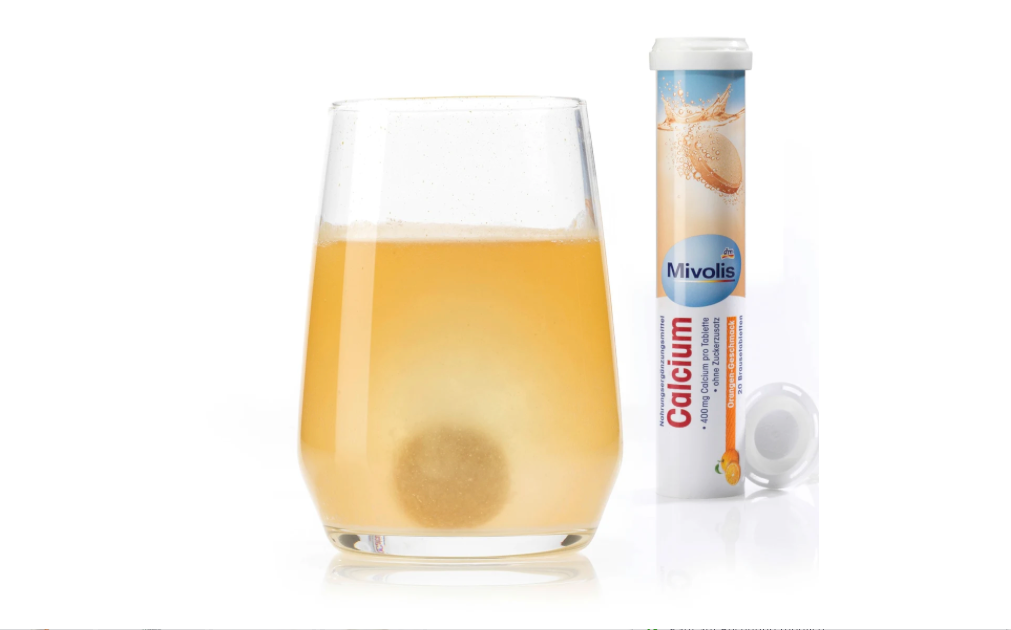 Mivolis Calcium – Comprimés Effervescents (20 pièces) Complément alimentaire – Goût Orange