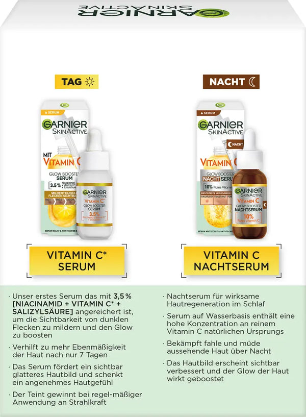 Coffret Cadeau Garnier Glow Booster Vitamine C - Mubina Essence Germany