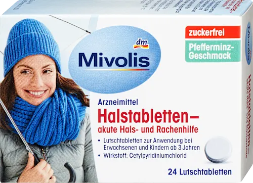 Mivolis Halstabletten Aide Aiguë Gorge et Pharynx - Goût Cerise (24 pièces)