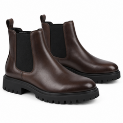Pier One by Zalando - Bottines Chelsea en cuir - marron foncé