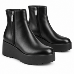 Gabor - Bottines à plateforme en cuir - noir