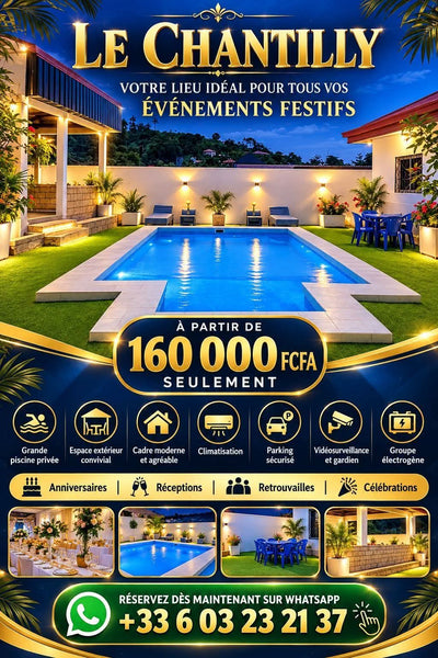 Le Chantilly – lieu avec piscine privée pour vos événements festifs, dès 160 000 F