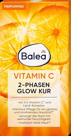 🌸 Balea Glow Cure – Ampoules 2-Phases à la Vitamine C (14 ml)