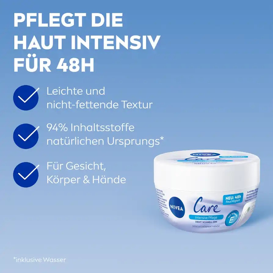 🧴 NIVEA Care Intensive Crème — Soin intensif 48 h
