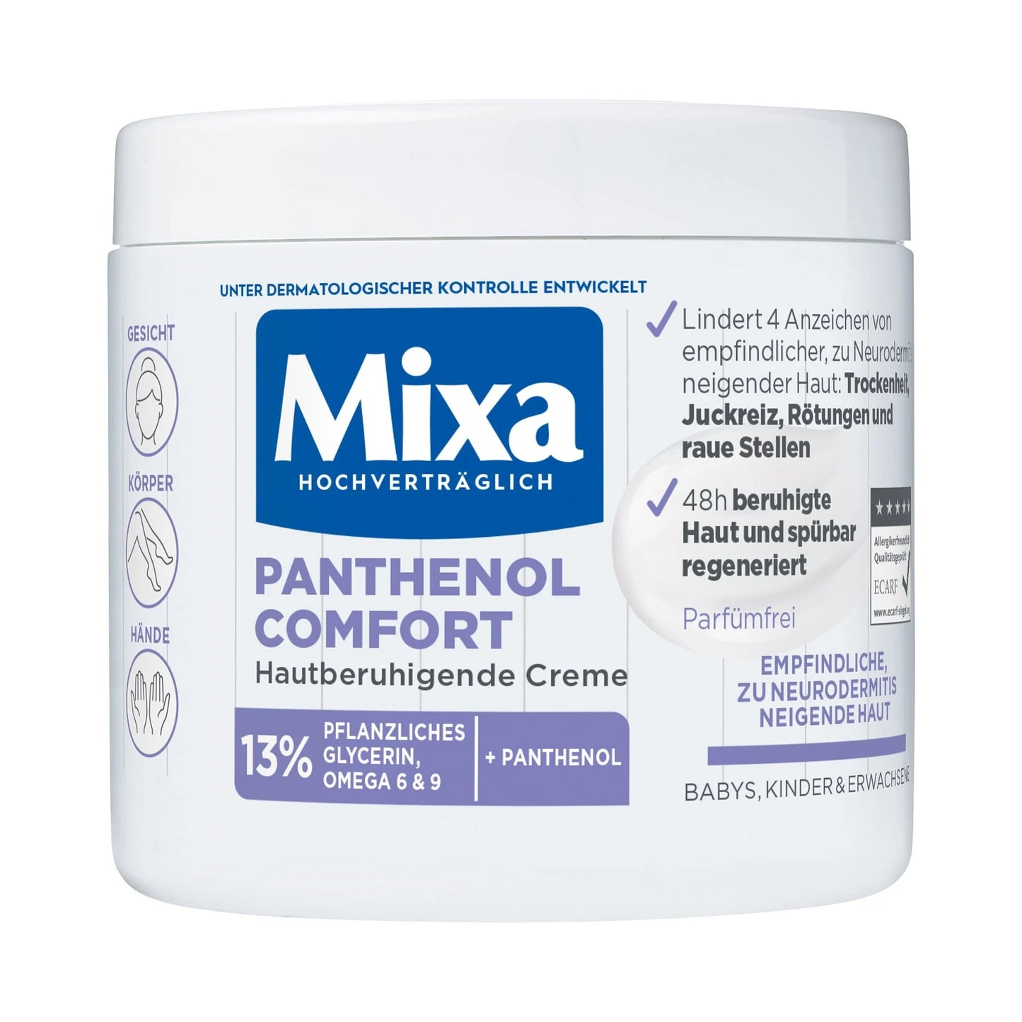 🧴 Crème Panthenol Comfort Mixa — 75 ml