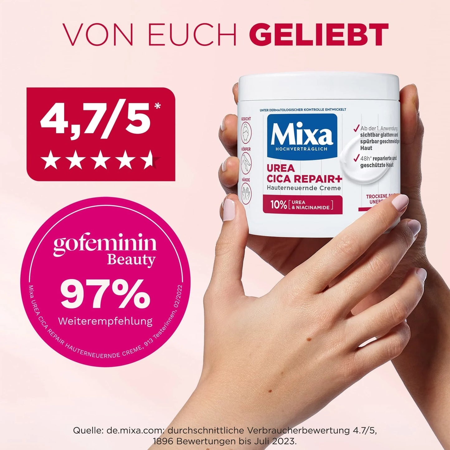 🧴 Mixa Urea Cica Repair+ — 75 ml