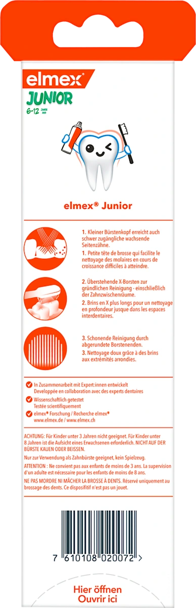 🪥 Pack de 2 brosses à dents Elmex Junior 6-12 ans