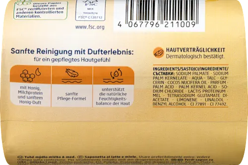 Savon Crème au Lait et au Miel Balea — 100 g