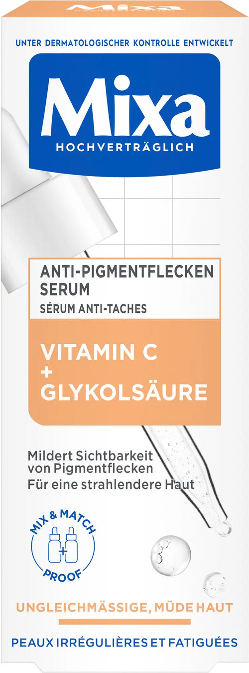Mixa Anti-Pigmentflecken Serum Sérum Anti-Taches à la Vitamine C et Acide Glycolique