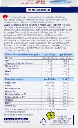 Mivolis Magnésium 500 Vitamines B Comprimés