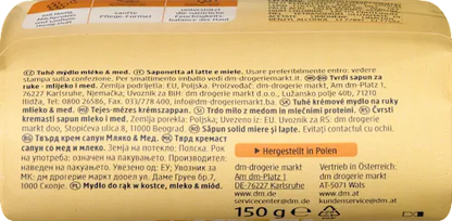 Savon Crème au Lait et au Miel Balea — 100 g