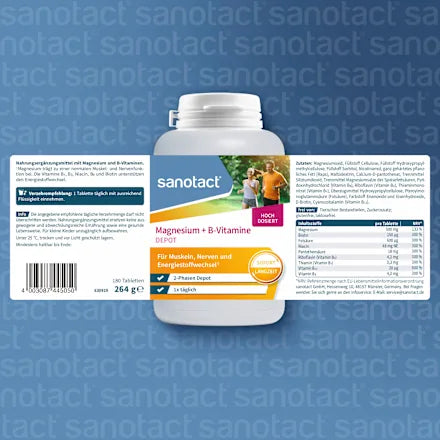 💊 Sanotact Magnésium 500 + Vitamines B — 180 comprimés
