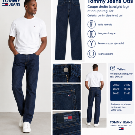 Tommy Jeans Otis Jean droit regular bleu foncé