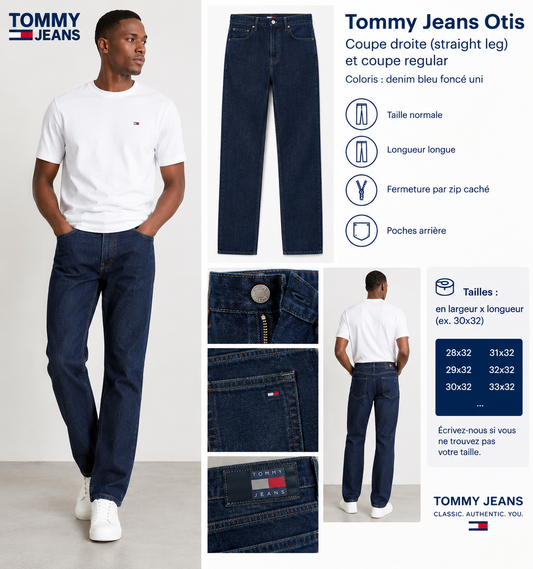 Tommy Jeans Otis Jean droit regular bleu foncé – Mubina Essence