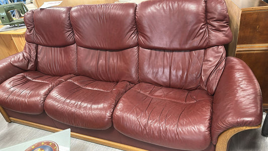 🛋️ Canapé 3 Places en Cuir Bordeaux – Direct Allemagne