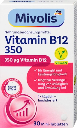 Mivolis Vitamine B12 350  Haute Dose en Mini Tablettes (30 Pièces)