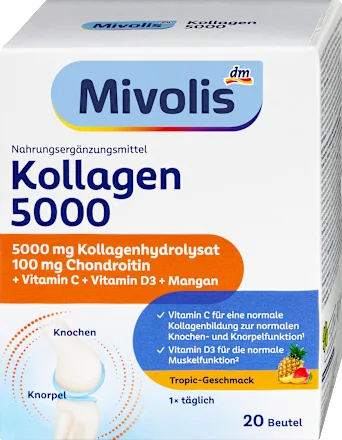 Mivolis Collagène 5000  Peptides de Collagène et Vitamines (20 Sachets)