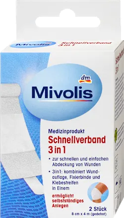Mivolis Pansement Rapide 3-en-1  Nettoie, Protège et Absorbe (6 cm x 1 m)