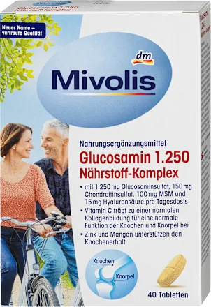 Mivolis Glucosamine 1250  Complexe de Nutriments (40 Comprimés)