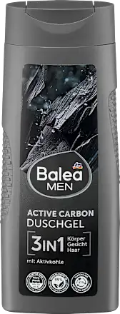 Balea MEN Gel Douche Active Carbon  Soin 3-en-1 : Corps, Visage ; Cheveux (300ml)