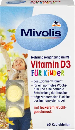 Mivolis Vitamine D3 Enfants  Comprimés à Croquer (60 Pièces)