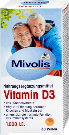 Mivolis Vitamine D3 Perles  1000 I.E. (60 Capsules)