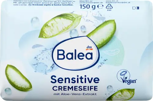 Savon Solide Balea "Cremeseife"  Sensitive à l'Extrait d'Aloe Vera (100g)