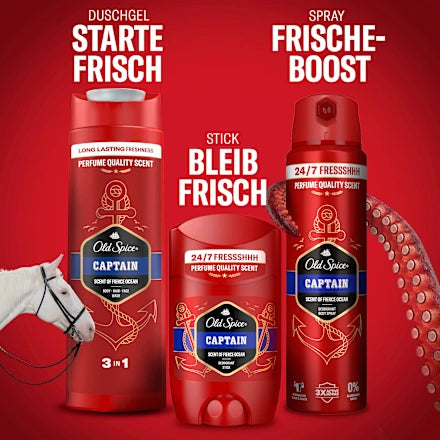 Old Spice Deospray Captain Protection 24h et Parfum Frais Océanique (150ml)