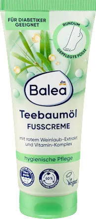 Crème Pieds Balea à l'Huile de Théier  Teebaumöl &; Extrait de Feuille de Vigne (100ml)