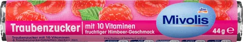 Mivolis Dextrose Framboise  Enrichi de 10 Vitamines Essentielles (100g)