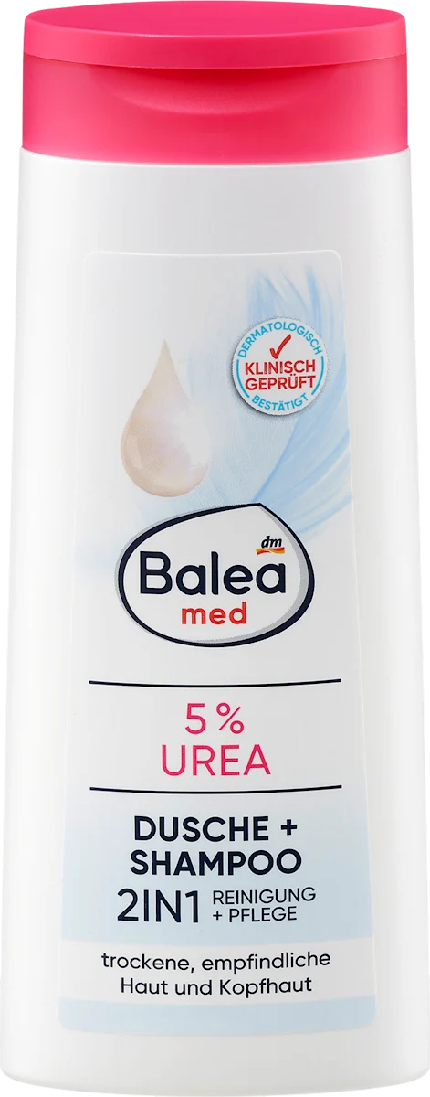 Gel Douche,  Shampooing 2‑en‑1 Urea – Balea med