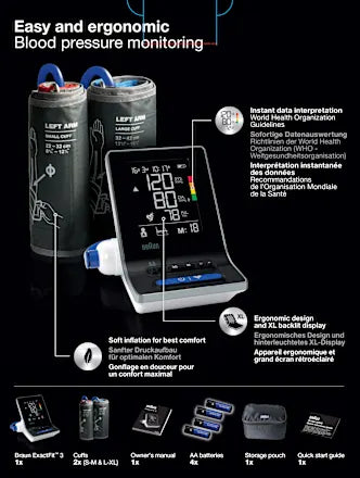 Braun ExactFit 3 Tensiomètre de Bras