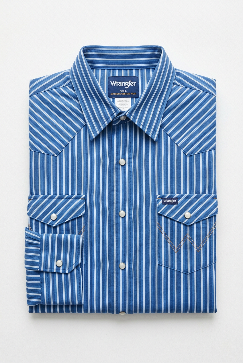 Chemise western Wrangler à rayures bleues