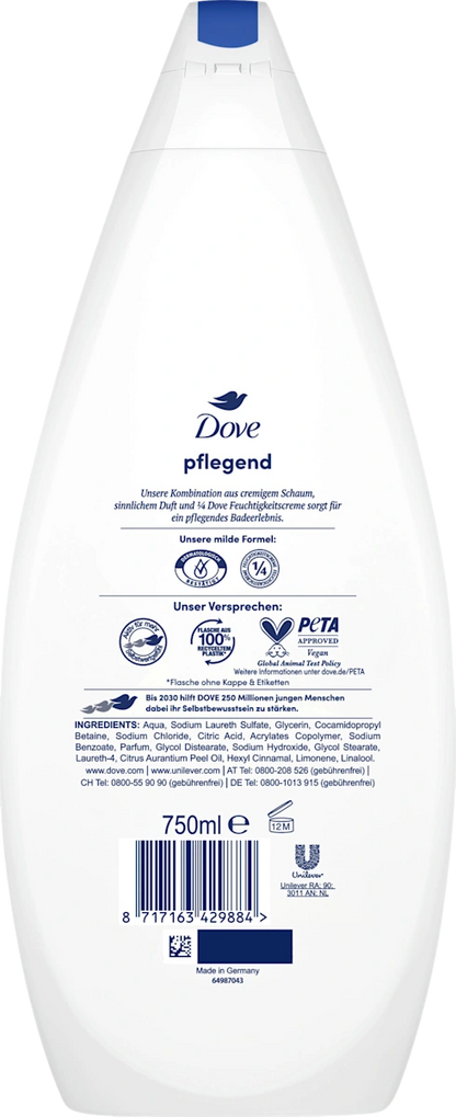 🟡 Dove Crème de Bain Reichhaltige Pflege Original 750ml