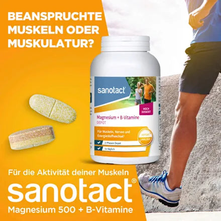 💊 Sanotact Magnésium 500 + Vitamines B — 180 comprimés