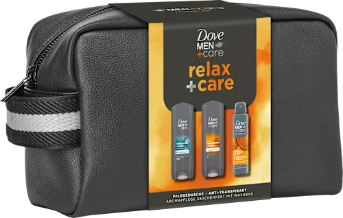 Coffret Cadeau Dove Men+Care Relax Care avec Trousse (3 pièces) - Mubina Essence Germany