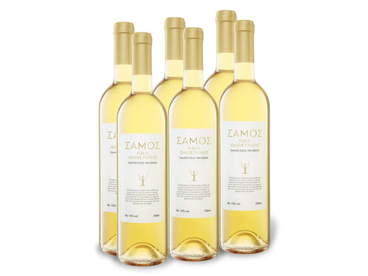 🍷 Pack 6 Bouteilles Muscat de Samos PDO — Vin doux liquoreux (6 x 0,75 L)