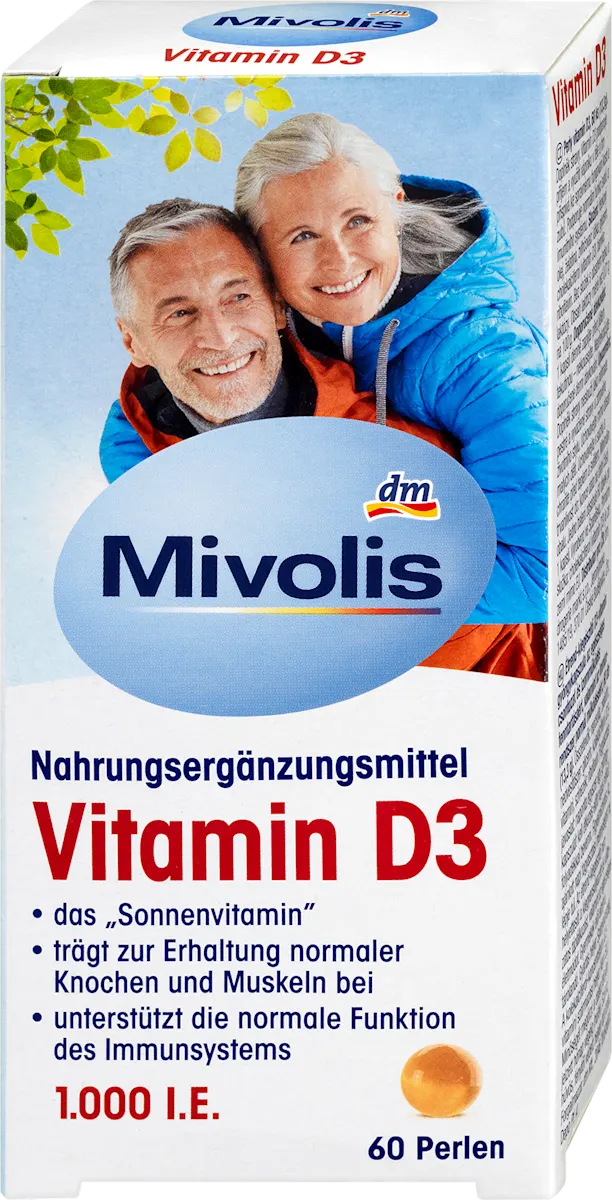 💊 Mivolis Vitamine D3 – 60 Perles (1000 I.E.)