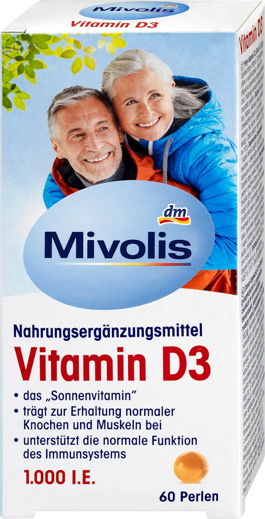 💊 Mivolis Vitamine D3 – 60 Perles (1000 I.E.)