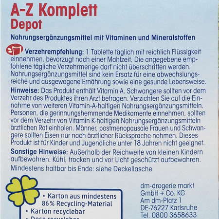 Mivolis A-Z Komplett Depot Multivitamines