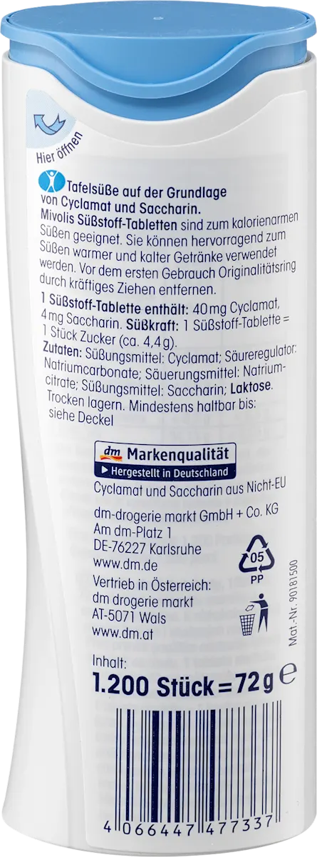 🍬 Mivolis Sucre Diabétique — 1 200 Tablettes Sans Calories