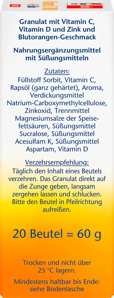 💪 Doppelherz Vitamin C 1000 + D3 + Zinc — Format Direct (20 sachets)