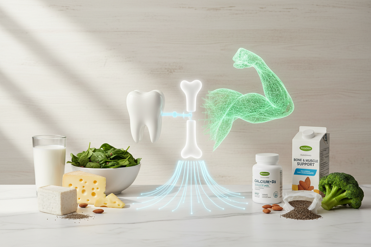 Le calcium est essentiel pour les os, dents, muscles et nerfs. Maintenez une bonne santé avec notre sélection de produits riches en calcium.