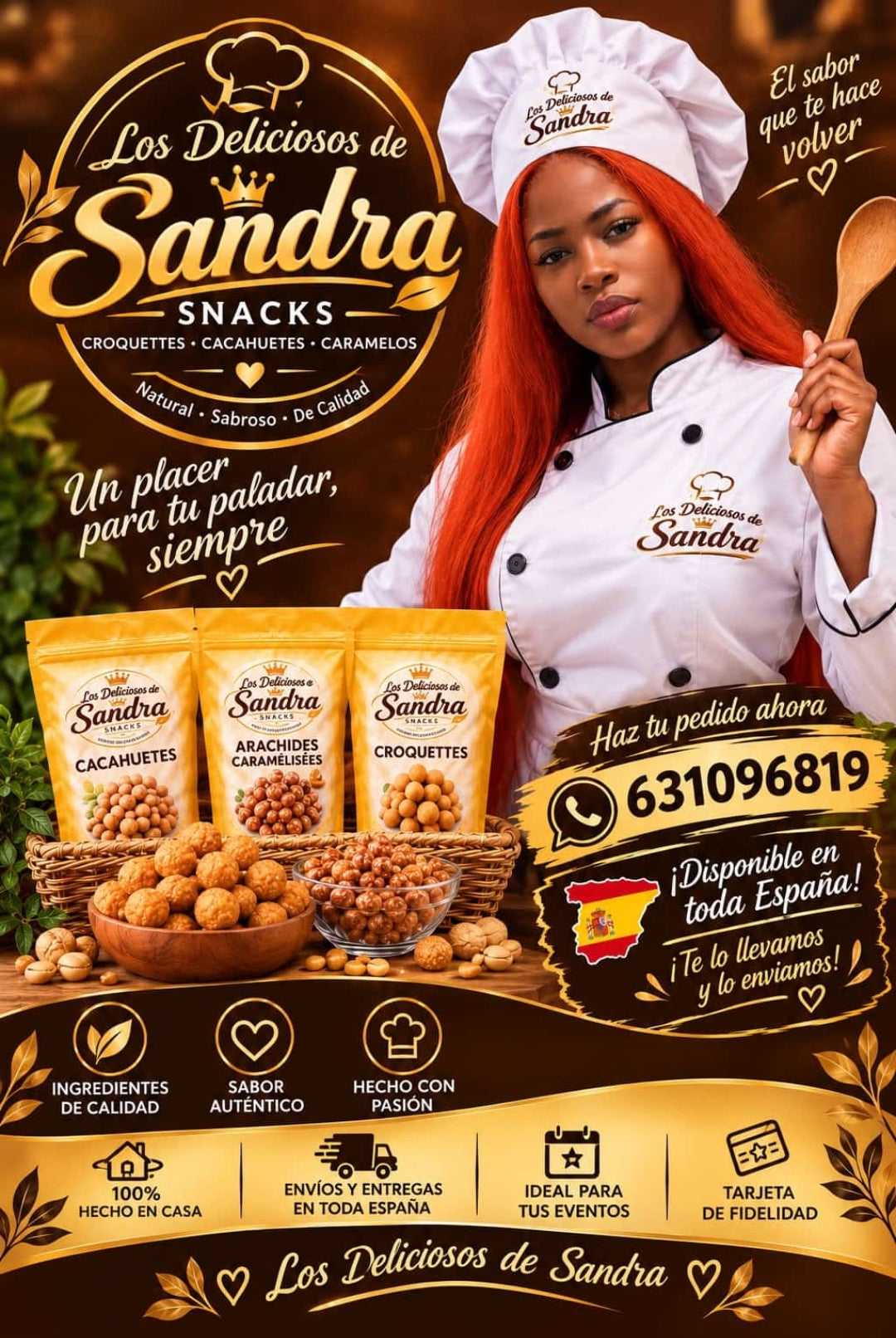 Los Deliciosos de Sandra – snacks faits maison (croquettes, cacahuètes, arachides caramélisées) – photo 1