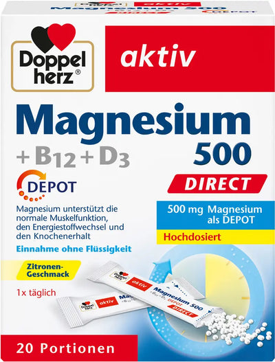Doppelherz Magnesium 500 + B12 + D3 DEPOT Direct